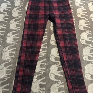 Funky Plaid Leggings - Unknown Brand - Red and Black